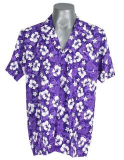 HW734 Hawaiian Surf Beach Purple Shirt Hibiscus 5XL  