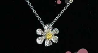 1pcs Lovely Silver Flower Gold Stamen Necklace Coat Chain X66 FREE 