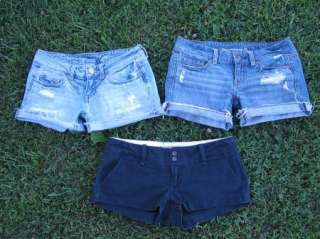  lot of three pair junior s size 0 shorts pair 1 american eagle