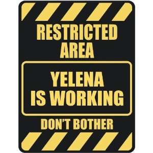   RESTRICTED AREA YELENA IS WORKING  PARKING SIGN: Home 
