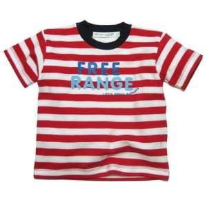  Free Range Stripe Short Sleeve T shirt in Red / White 