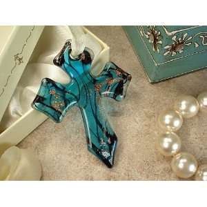  DLusso Murano hanging cross contempo blue gold Toys 