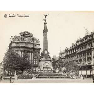  Vintage Post Card: BRUXELLES, MONUMENT ANSPACH (Brussels, Anspach 