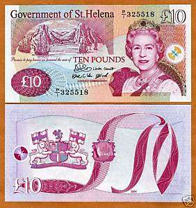 St. Helena, 10 Pounds, 2004, QEII, P 12, CV$65.00, UNC  