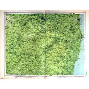    1903 Colour Map Norwich Yarmouth England Lowestoft