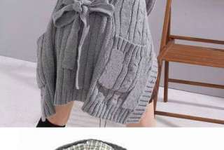   Women Ladies Cute GrayBlack Cardigan Sweater Hoodie Coat 1048  