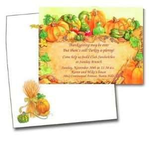 Thanksgiving Dinner or Fall Invitation with Coordinating Envelope 