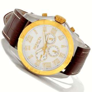   ELEGANT DIVER GMT WHITE DIAL TWO TONE GOLD LEATHER WATCH 10633  