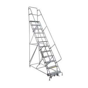   24W 14 Step Steel Rolling Ladder 10D Top Step: Home Improvement