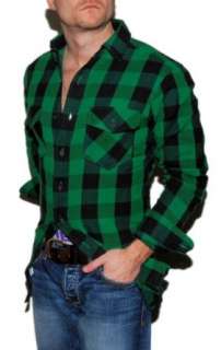    Polo Ralph Lauren Mens Flannel Plaid Shirt Green Black: Clothing
