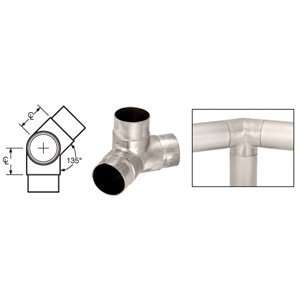  CRL Polished Stainless 135º Side Outlet Elbow for 1 1/2 