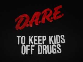 vintage 80S DARE KEEP KIDS OFF DRUGS BLACK RED SOFT D.A.R.E. t shirt 