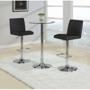  Bar 3 Pc Table Set w/Black Stools by Coaster