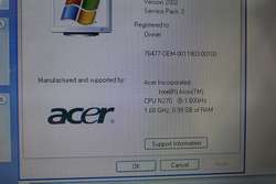 Acer Aspire One D250 1165 Netbook Laptop Computer 10.1 Clean Windows 