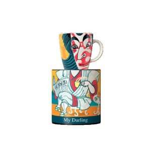   Face, Porcelain Coffee Mug w/ Fun Matching Cylinder Gift Box Kitchen