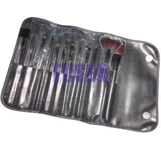 Black 12in1 Pro Cosmetic Makeup Brush Set Kit+Case bag  