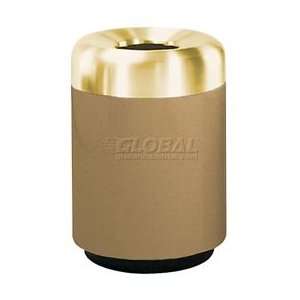  Open Top Garbage Can, Brass And Brown, 36 Gal Capacity,24 