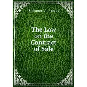  The Law on the Contract of Sale Solomon Atkinson Books