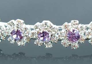 Bridal Purple Lavender Crystal Headband Tiara T1286  