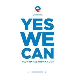 Barack Obama   (Yes We Can) Campaign Poster HIGH QUALITY MUSEUM WRAP 