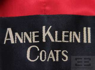 Anne Klein Red Wool & Cashmere Double Breasted 3/4 Length Belted Coat 