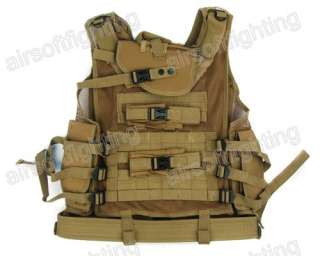 Airsoft Tactical Mesh Designed with Holster Vest   Tan  