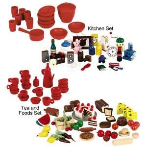    Painted Wooden Dollhouse Miniatures, in Tea and Food Toys & Games