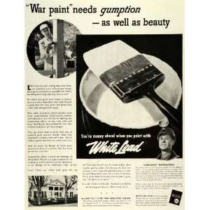  1942 Ad WWII War Production White Lead Paint Home 
