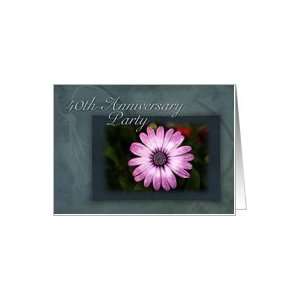  40th Anniversary Party Invitation, Pink Flower with Green 