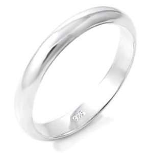 com Solid All the Way 2 MM Silver Wedding Ring, Classic Wedding Band 