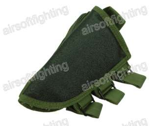 Airsoft Rifle Stock Ammo Pouch w/Cheek Leather Pad OD A  