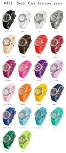 Ten Geneva Crystal Silicone Watch Small Your Color Choice  