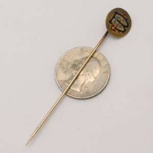 1851 Gold Dollar Coin Stick Pin w/ Enamel Initials  