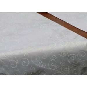  72 Long White Satin Table Runner with Sparkly Iridescent 