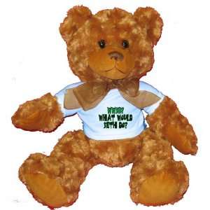  WWSD? What would Seth do? Plush Teddy Bear with BLUE T 