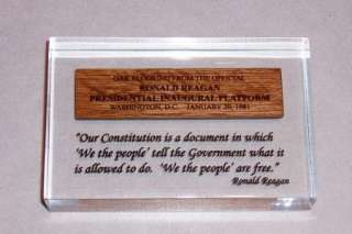 President Ronald Reagan Memorabilia  Quote #18 Our constitution is a 