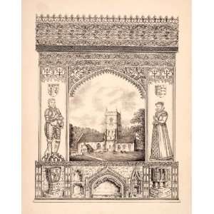  1843 Zinc Lithograph Hankerton Church Wiltshire Beckford 