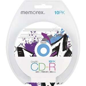   Memorex   Designer Series 10 Pack 48x CD R Discs Graffiti: Electronics