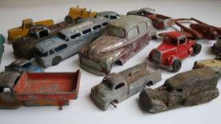   of Very old Tootsietoy Cars/truck Manoil Old toys Junkyard parts etc