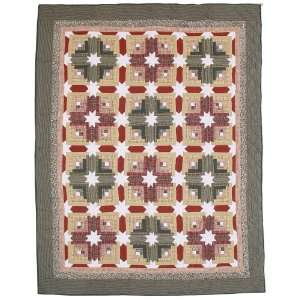   Snowflake Log Cabin Quilt, Twin, 65 Inch by 85 Inch