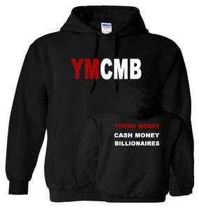 YMCMB HOODIE YOUNG MONEY LIL WEEZY Wayne HIP HOP White Logo Hooded 