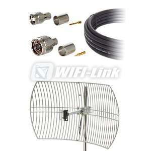  24 dbi Grid Antenna with Low Loss 400 N male to RP TNC 