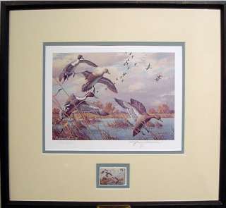 Harry Adamson 1989 DUCKS UNLIMITED Stamp and Print  
