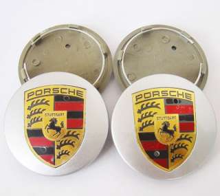 PORSCHE Emblem Silver Wheel Hub Center Caps Covers Boxster 911 993 