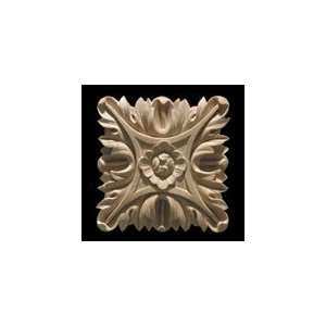   Maple Wood Hand Carved Square Acanthus Rosette #9002: Home Improvement