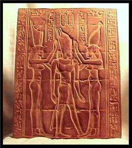 1st CENTURY BC TEMPLE OF HORUS RELIEF Egyptian Twin Goddesses Wadjet 