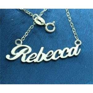   925 Silver Any Name Necklace Rebecca Bended Style 