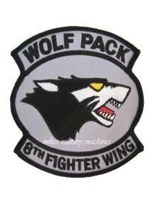   AIR FORCE F 16 8TH FIGHTER WING KUNSAN AB KOREA WOLF PACK PATCH  