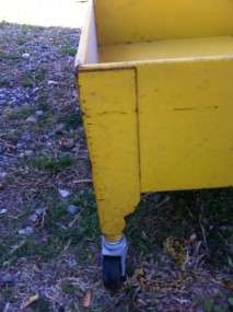 Vintage Industrial Metal Yellow Garden Shop Cart Wagon  