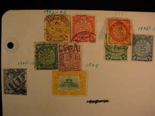   STAMPS Page from Old Stamp Collection Book ASIA CHINESE LOT 101  
